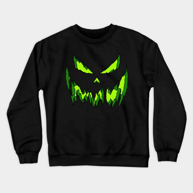 Green Jack-o'-lantern Crewneck Sweatshirt by SEISCARAS